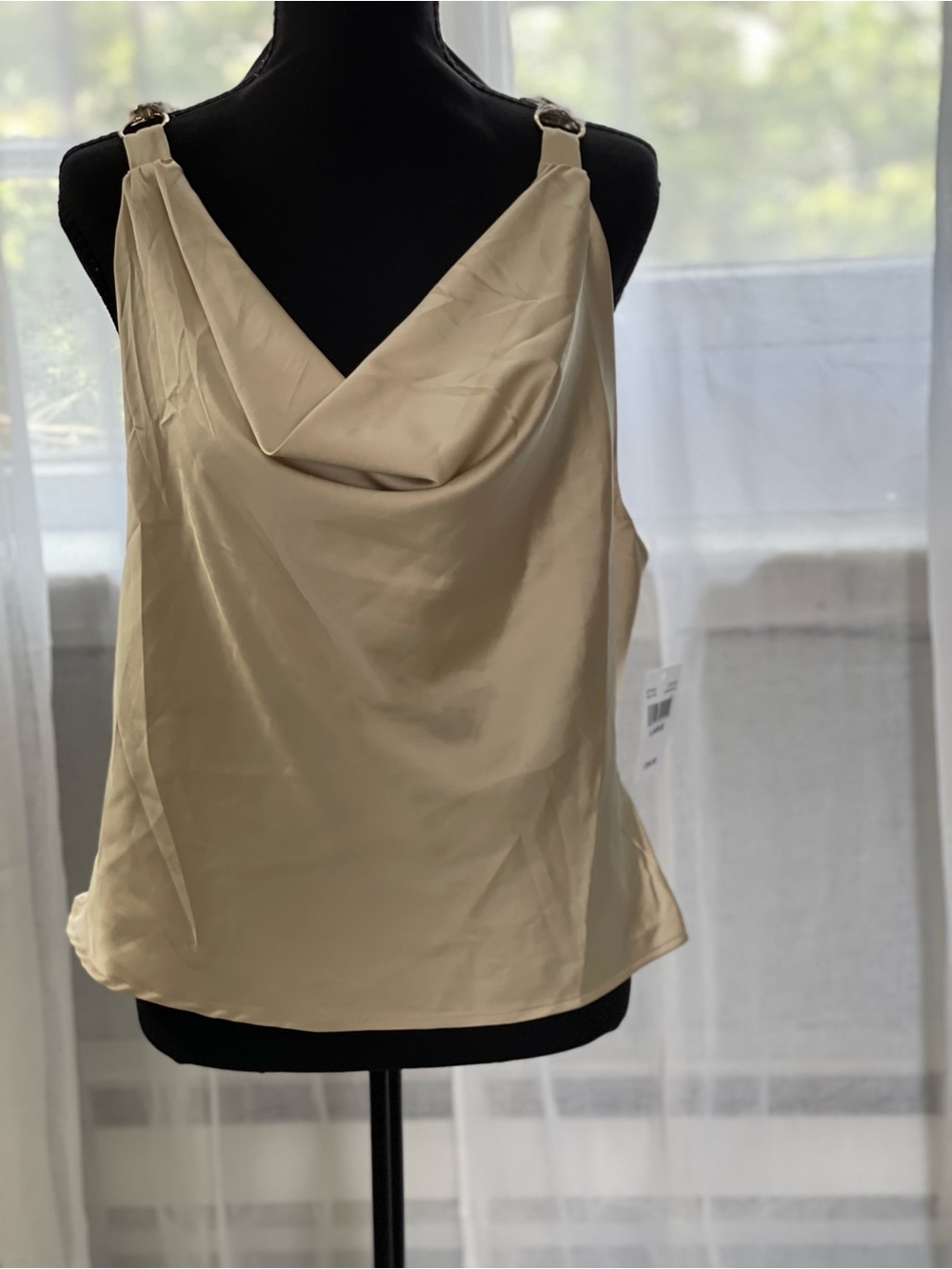 Love Tree Cream Satin Cowl Neck Camisole